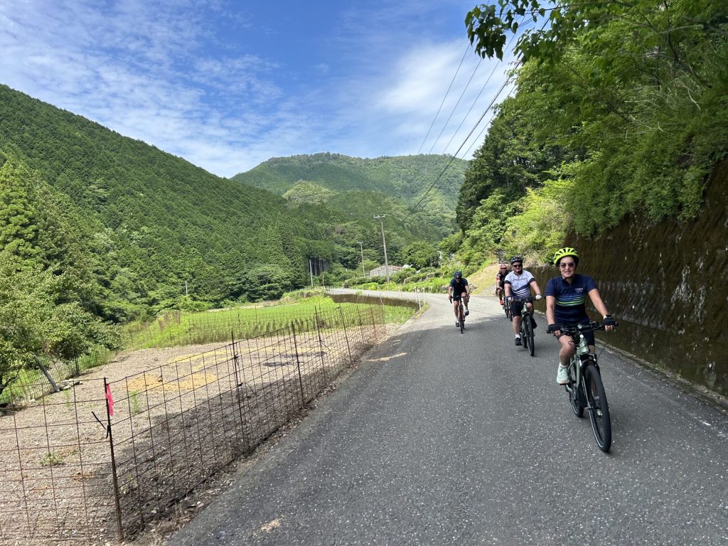 cycling in countryside of japan